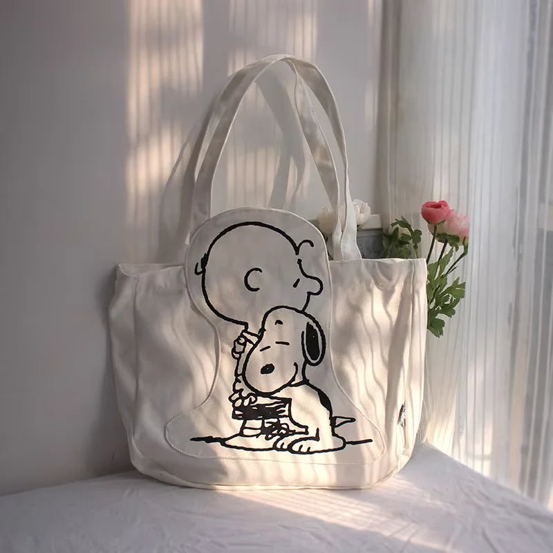 Disney Canvas Snoopy Handbag High Capacity Tote Bag