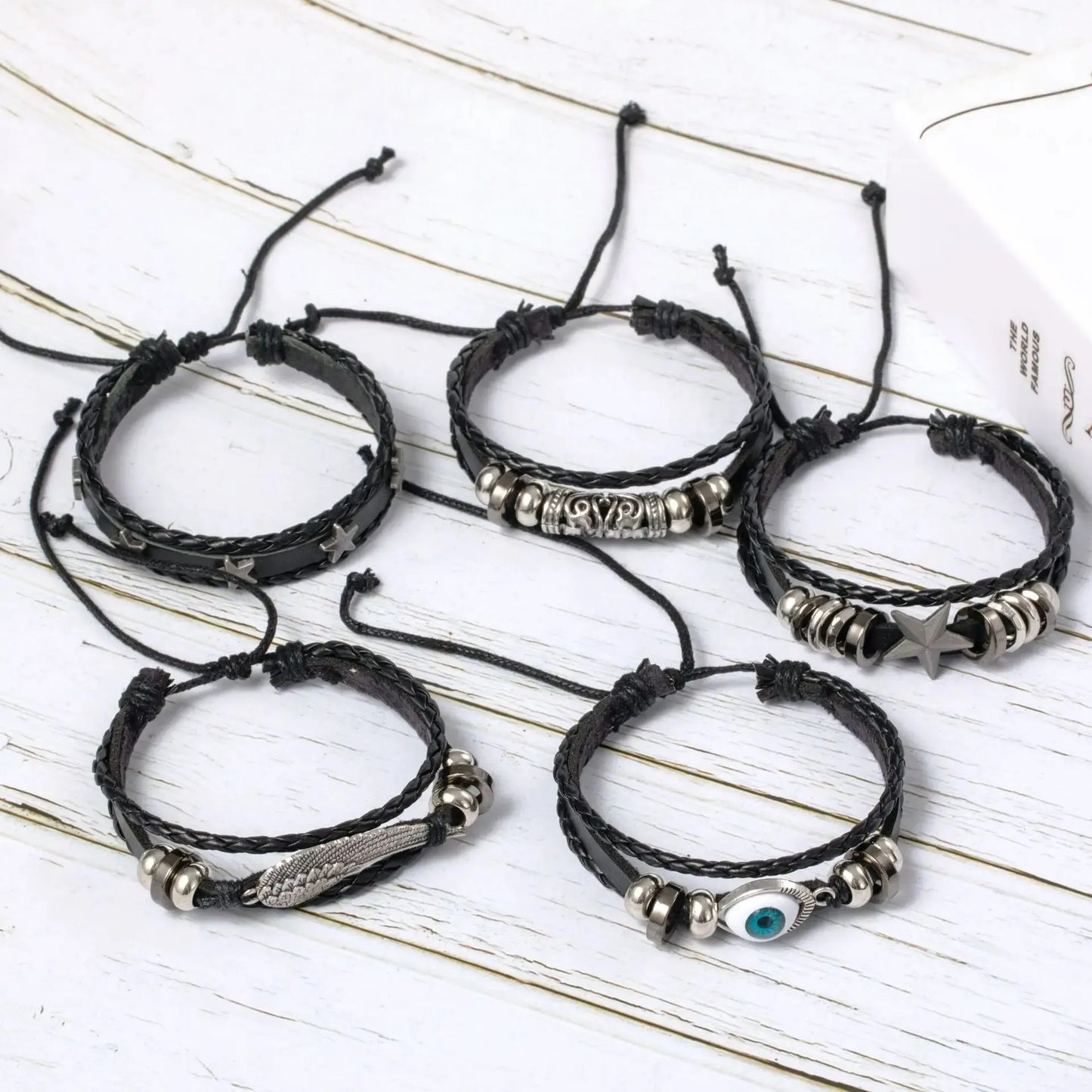 5PCS Evil Eye Punk Bracelet Set