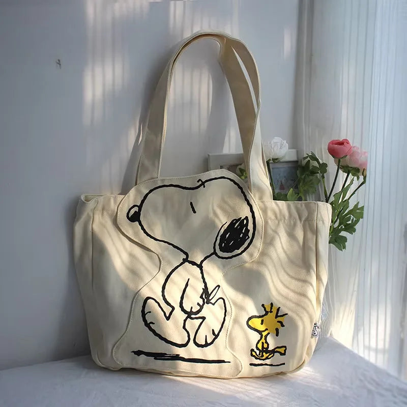 Disney Canvas Snoopy Handbag High Capacity Tote Bag