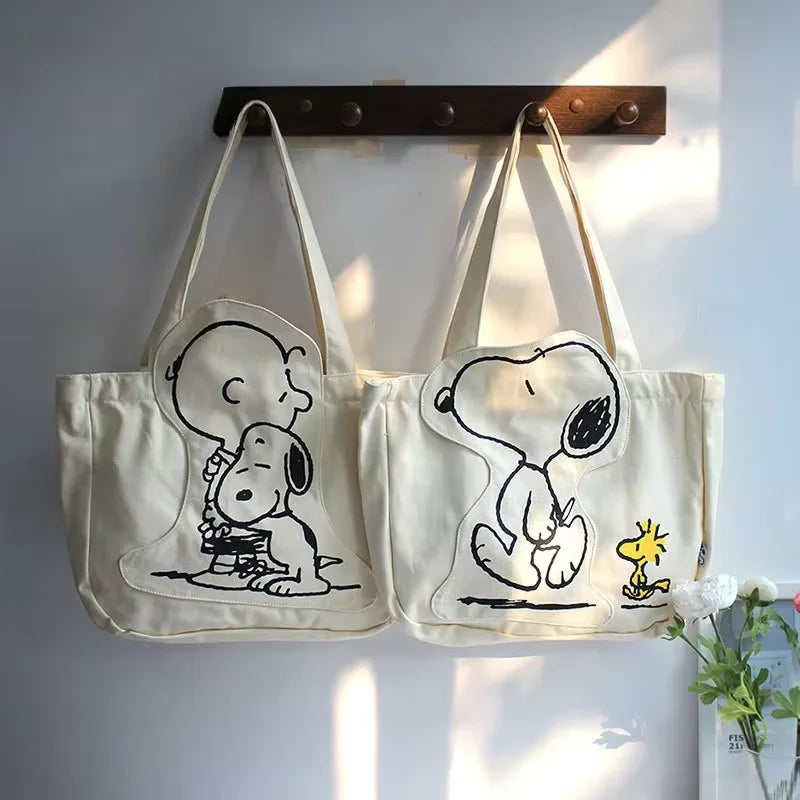 Disney Canvas Snoopy Handbag High Capacity Tote Bag