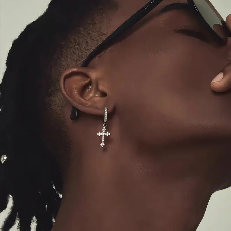 Crystal Zircon Cross Earrings
