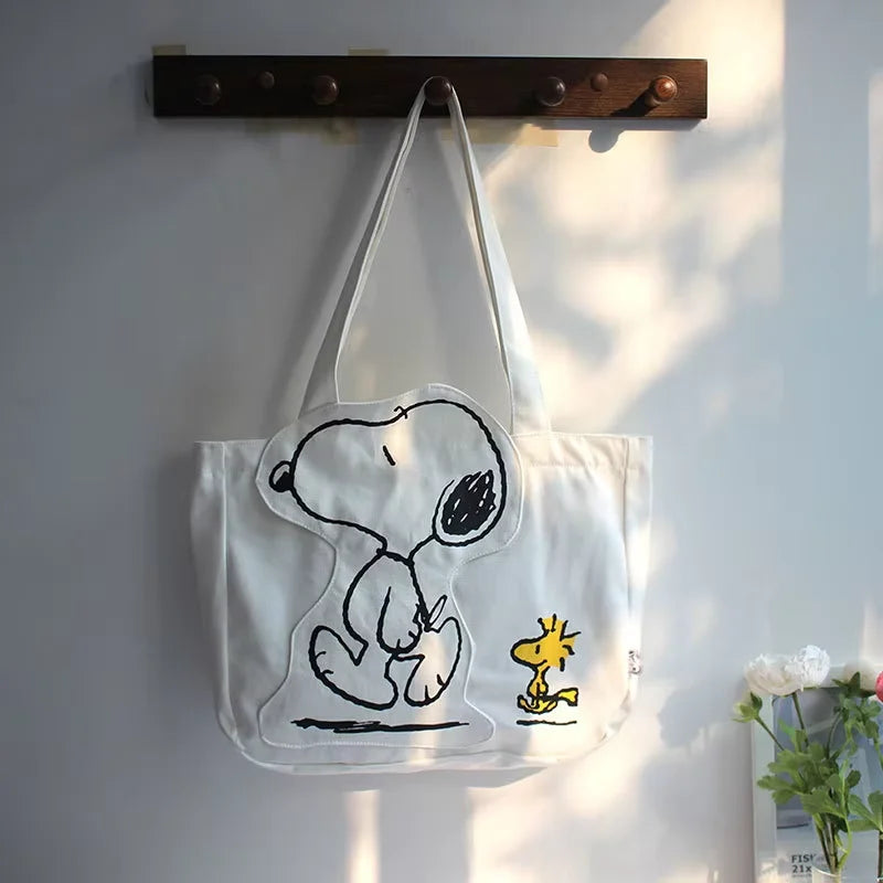 Disney Canvas Snoopy Handbag High Capacity Tote Bag