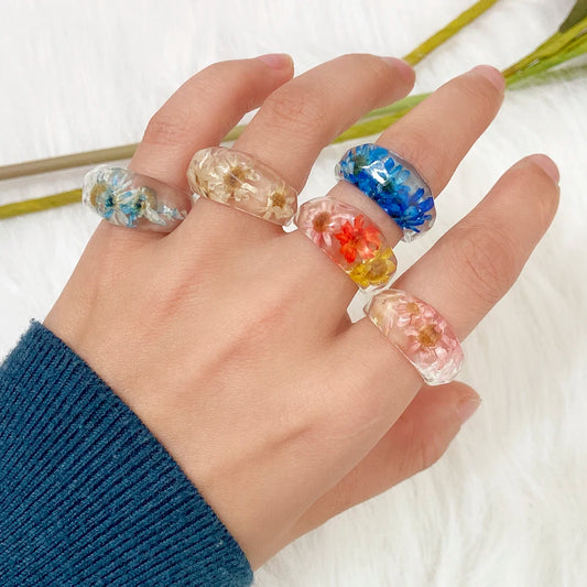 Chunky Transparent Epoxy Resin Rings