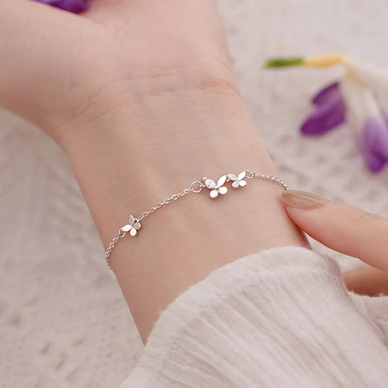 925 Silver Adjustable Butterfly Bracelet