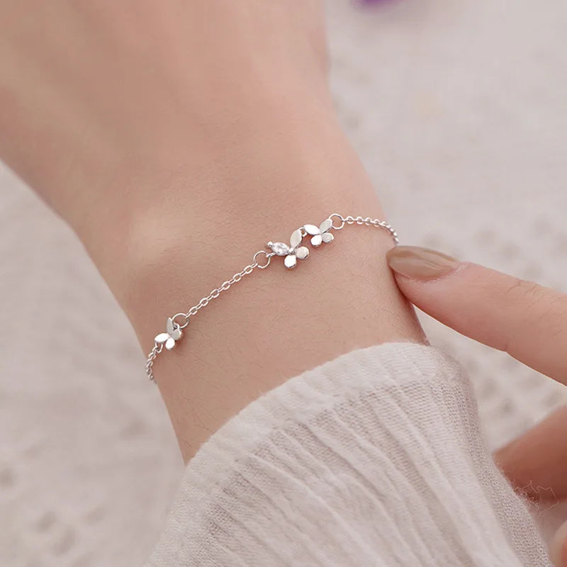 925 Silver Adjustable Butterfly Bracelet