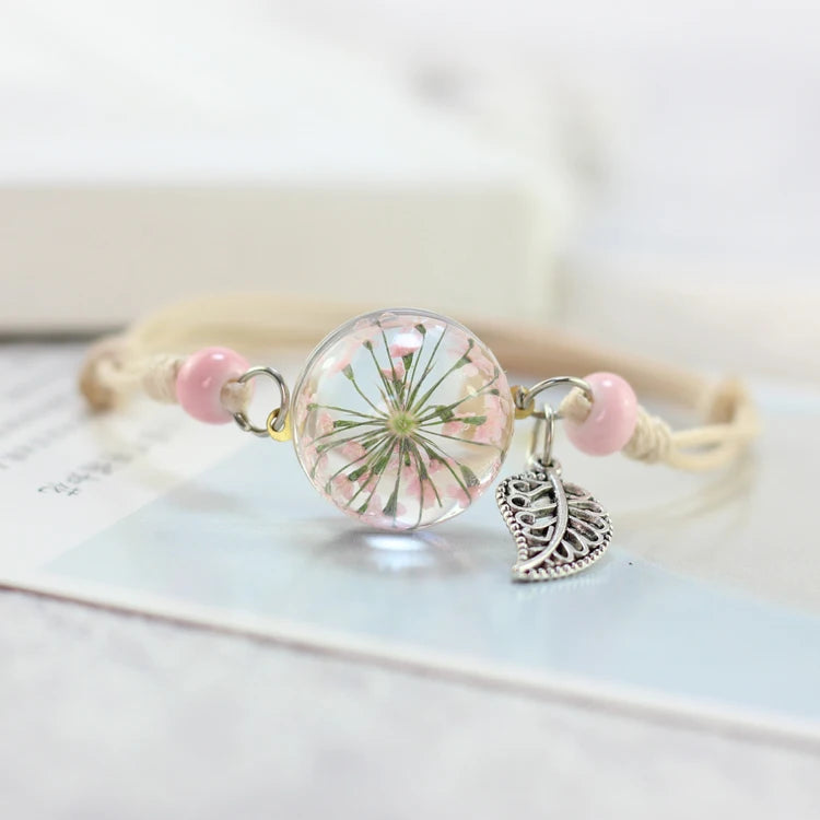 Dried Flower Dandelion Bracelet