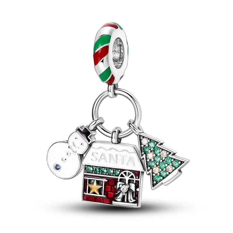 925 Sterling Silver Snowman Charm Bead