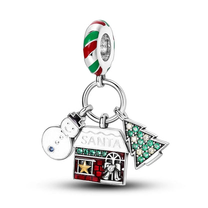 925 Sterling Silver Snowman Charm Bead