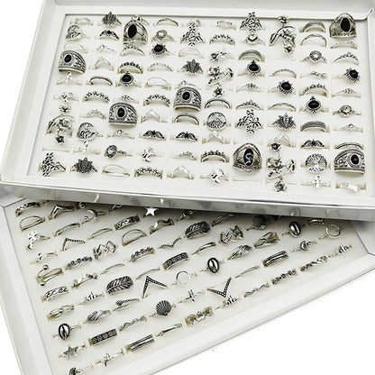 30pcs Vintage Leaf Shell Rings Set