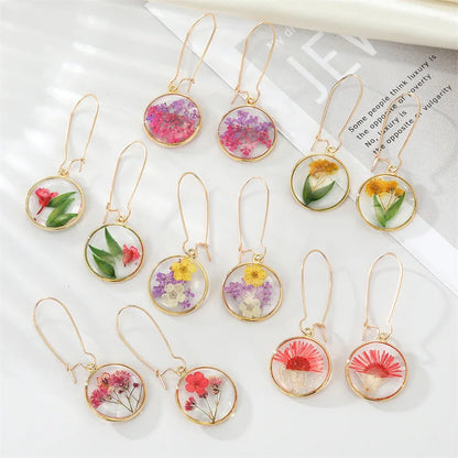 Colorful Dried Flower Earrings