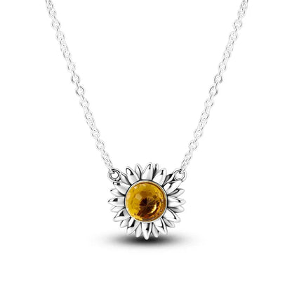 New Silver Sunflower Charm Beads