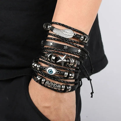5PCS Evil Eye Punk Bracelet Set