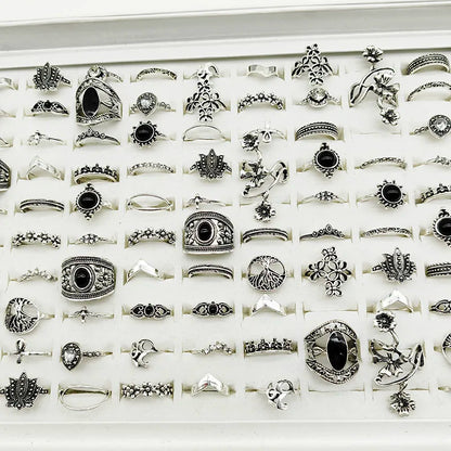 30pcs Vintage Leaf Shell Rings Set