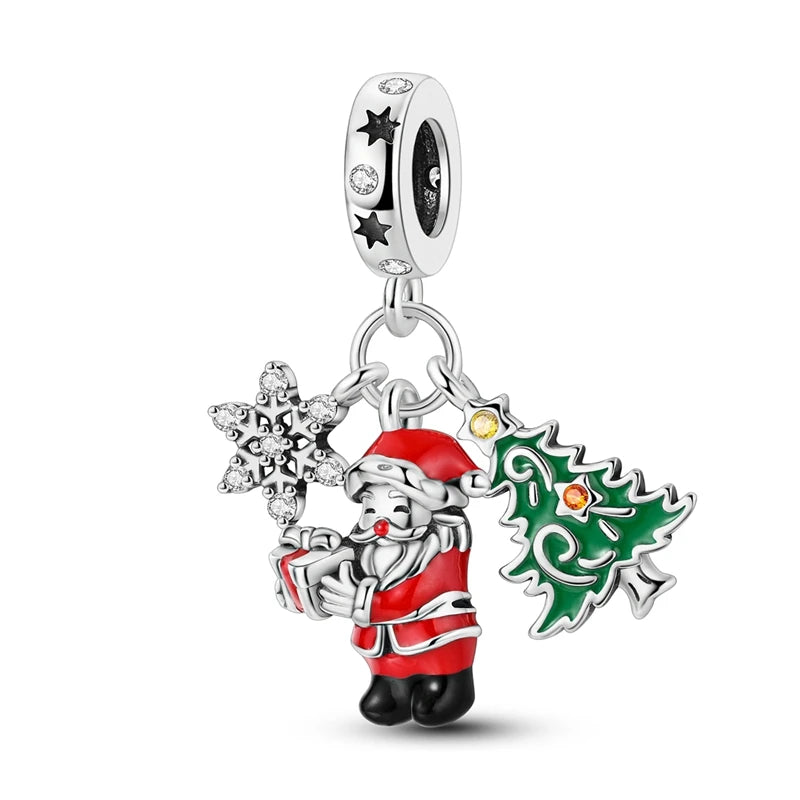 925 Sterling Silver Snowman Charm Bead