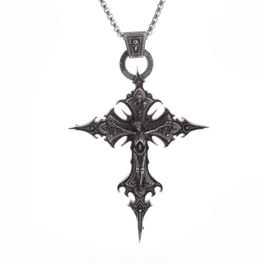 Gothic Skull Cross Necklace