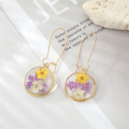 Colorful Dried Flower Earrings