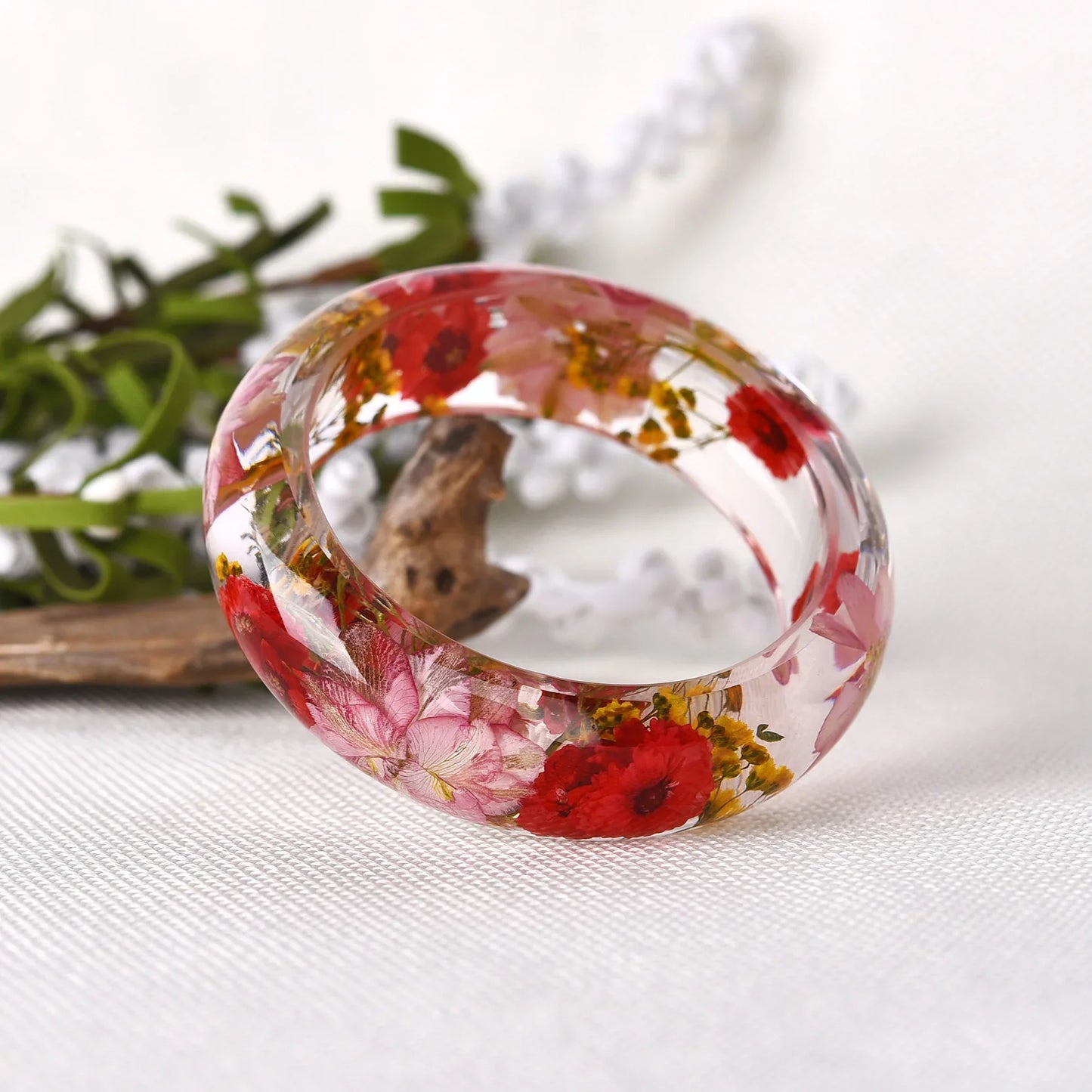 Real Dried Flower Resin Bracelet