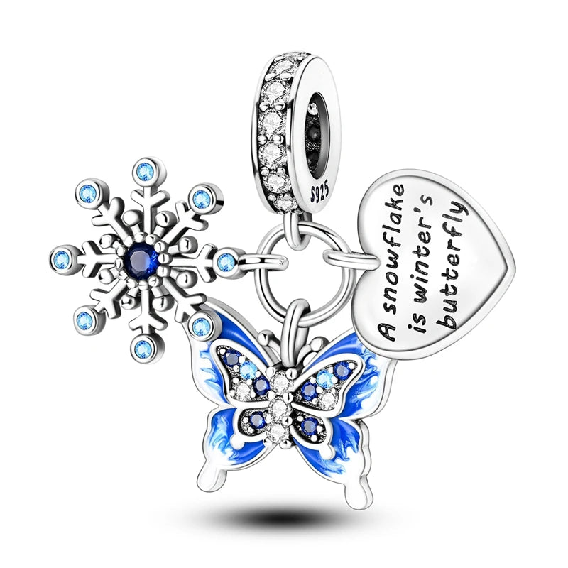 925 Sterling Silver Snowman Charm Bead