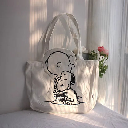 Disney Canvas Snoopy Handbag High Capacity Tote Bag