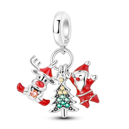 925 Sterling Silver Snowman Charm Bead