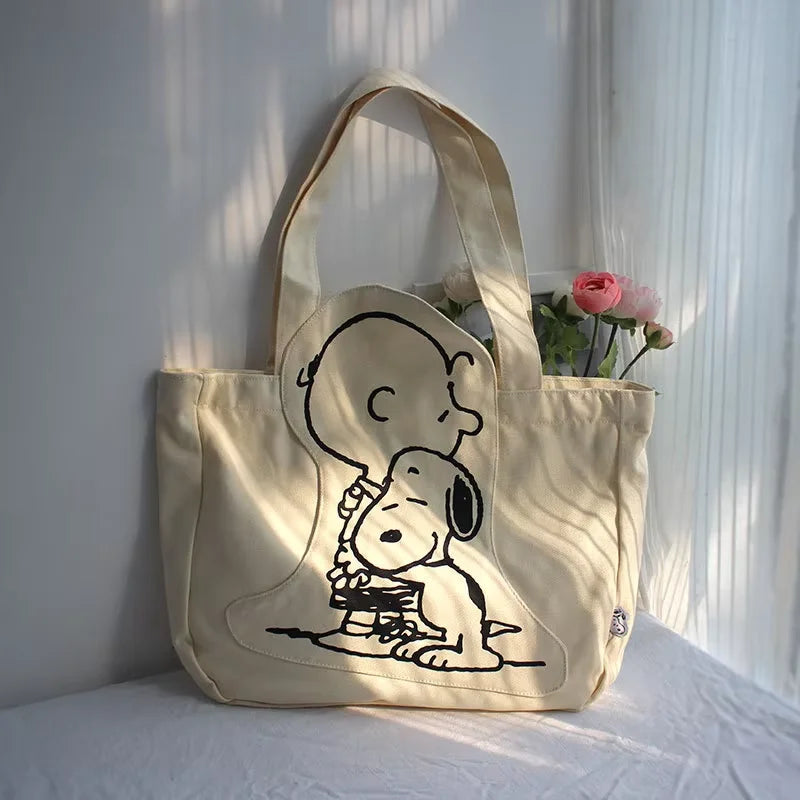 Disney Canvas Snoopy Handbag High Capacity Tote Bag