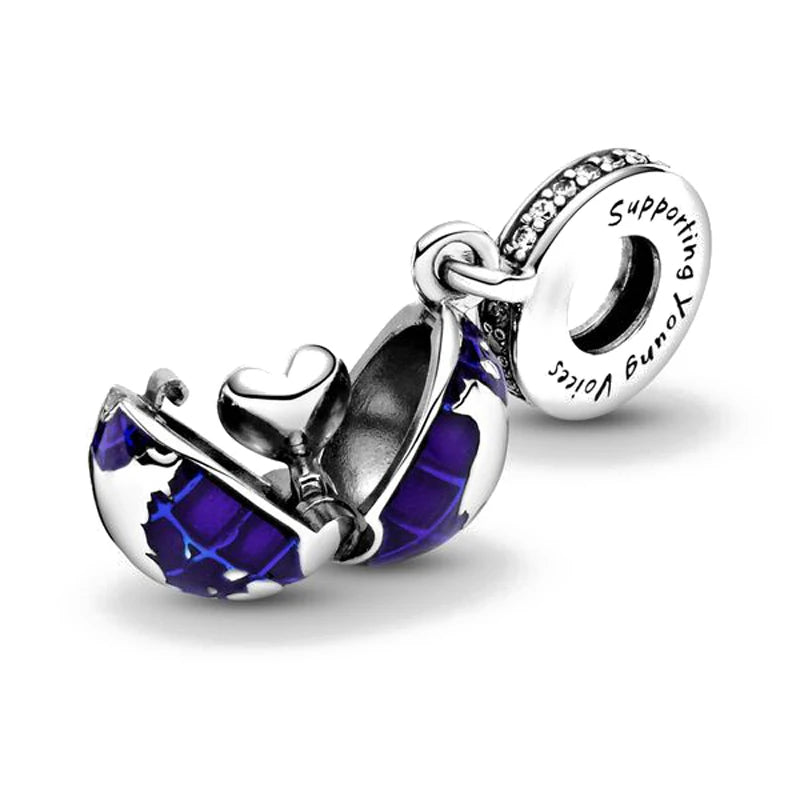 Silver Plated Astronaut Space Charm Beads