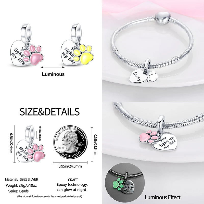 Silver Luminous Charms for Pandora Bracelets