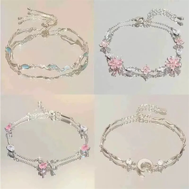 Elegant Crystal Flower Bracelet