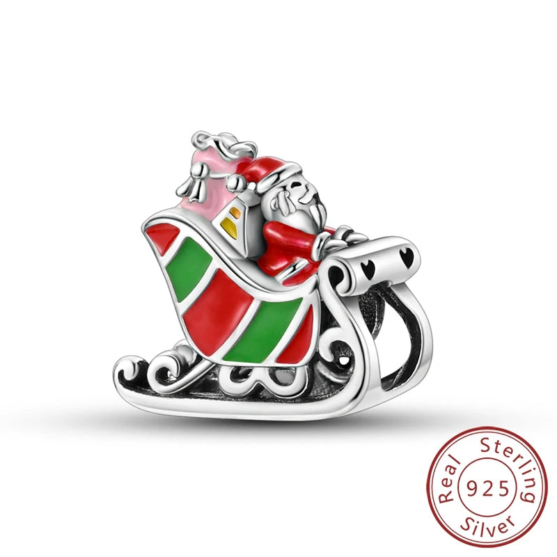 925 Sterling Silver Snowman Charm Bead