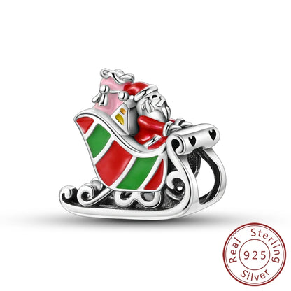 925 Sterling Silver Snowman Charm Bead