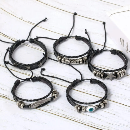 5PCS Evil Eye Punk Bracelet Set