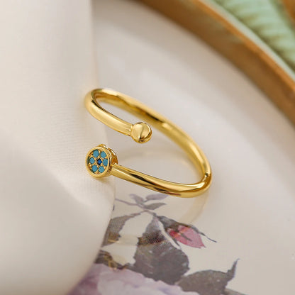 Clear CZ Zircon Cross Evil Eye Ring