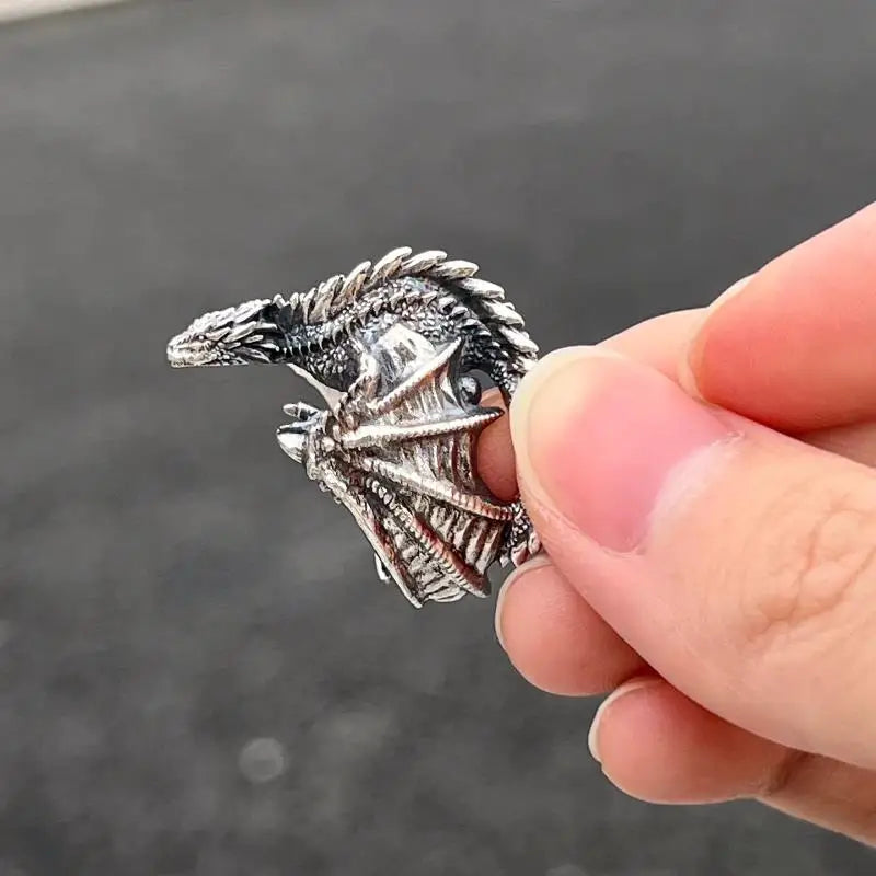 Dragon Rings for Men Women Gothic Punk Style Adjustable Vintage