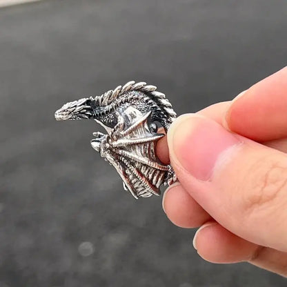 Dragon Rings for Men Women Gothic Punk Style Adjustable Vintage