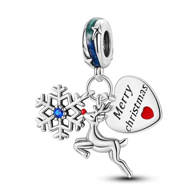 925 Sterling Silver Snowman Charm Bead