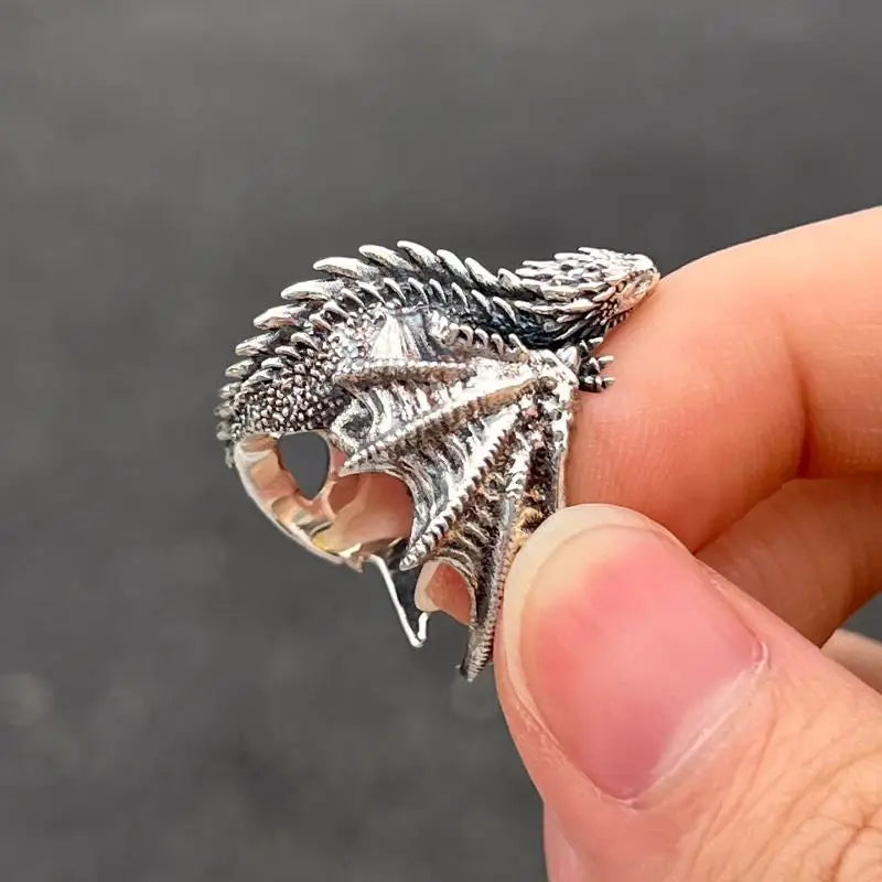 Dragon Rings for Men Women Gothic Punk Style Adjustable Vintage