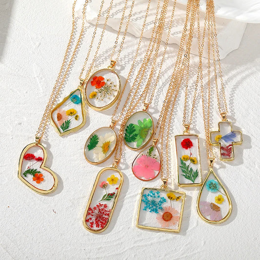 Colorful Dried Flower Necklace