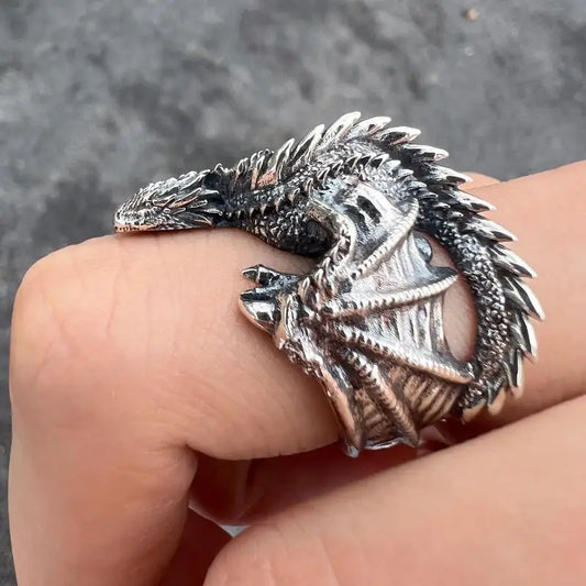 Dragon Rings for Men Women Gothic Punk Style Adjustable Vintage
