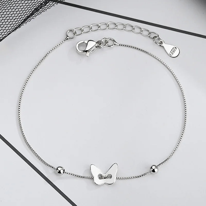 925 Silver Adjustable Butterfly Bracelet