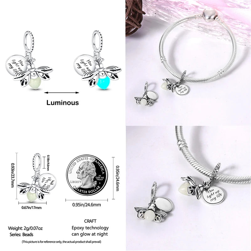 Silver Luminous Charms for Pandora Bracelets