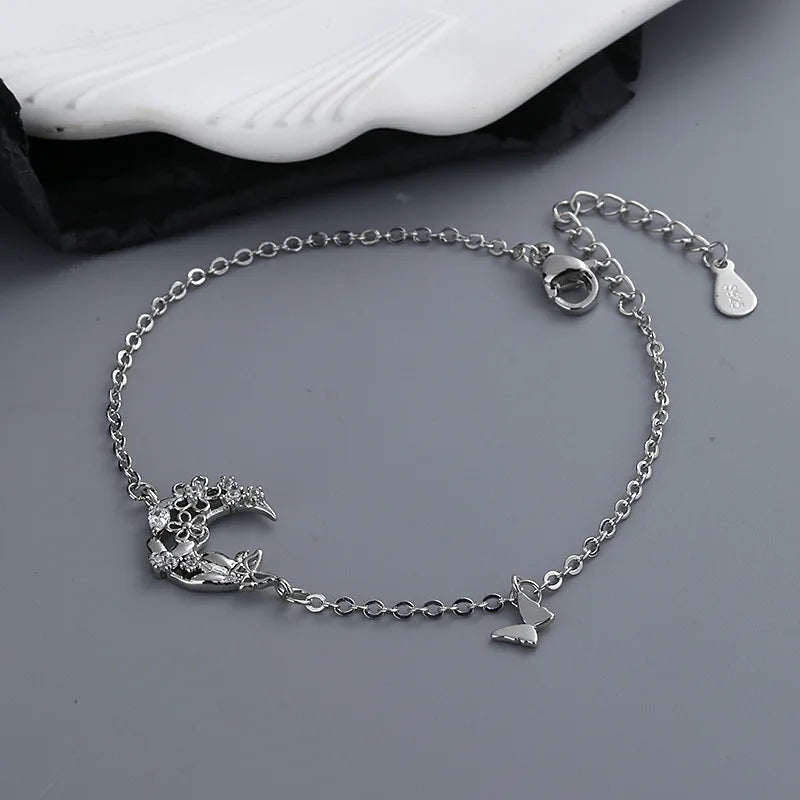 925 Silver Adjustable Butterfly Bracelet