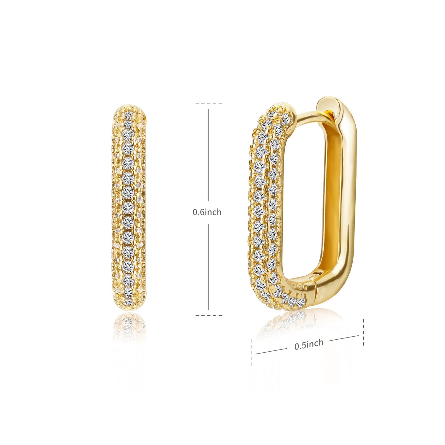 Luxury Square Circle Hoop Earrings