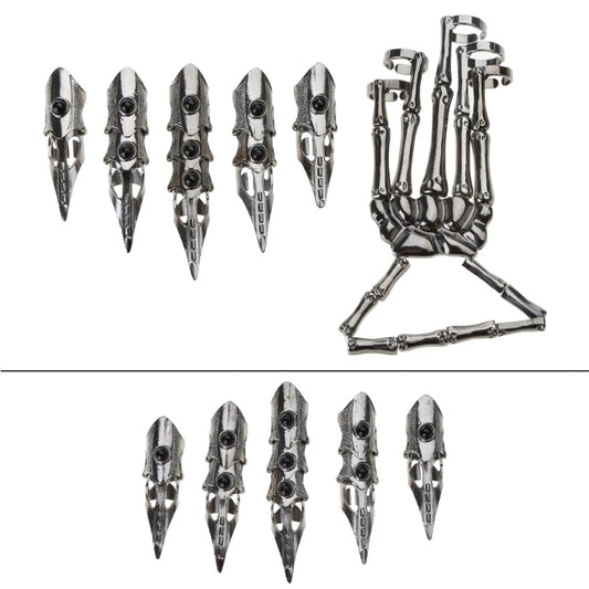 Gothic Punk Skeleton Hand Claw Glove Adjustable Finger Cosplay Accessory