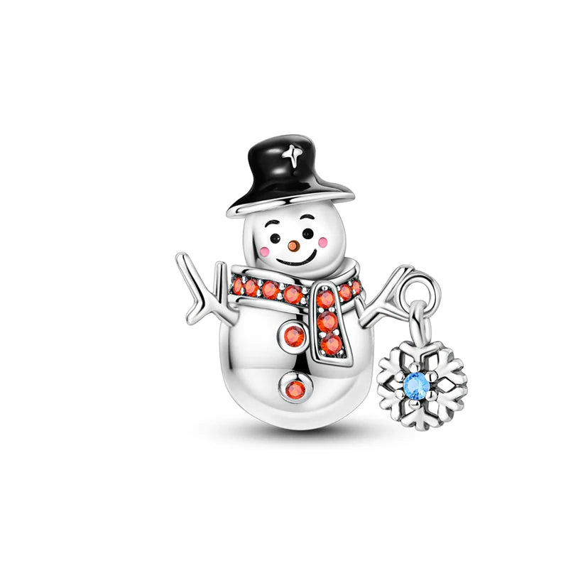 925 Sterling Silver Snowman Charm Bead