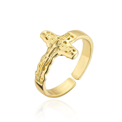 Clear CZ Zircon Cross Evil Eye Ring