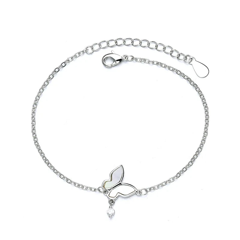 925 Silver Adjustable Butterfly Bracelet