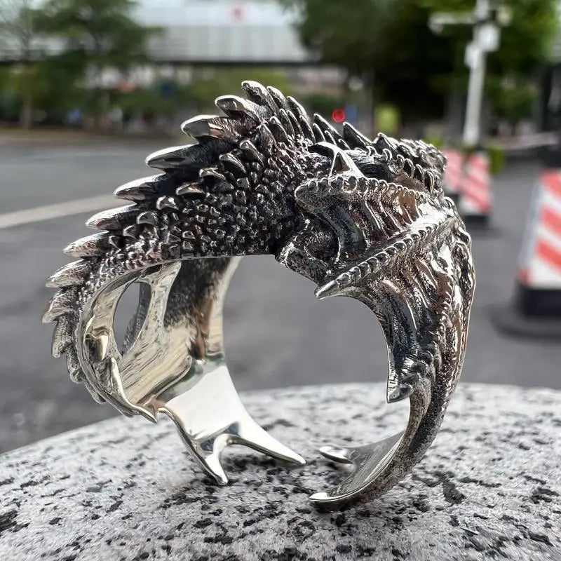 Dragon Rings for Men Women Gothic Punk Style Adjustable Vintage