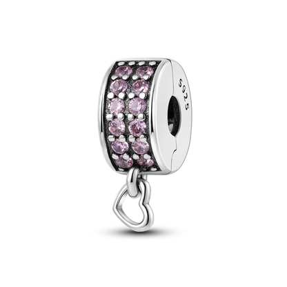 925 Sterling Silver Spacer Clip Charms Safety Chain