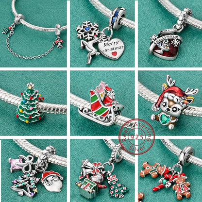 925 Sterling Silver Snowman Charm Bead