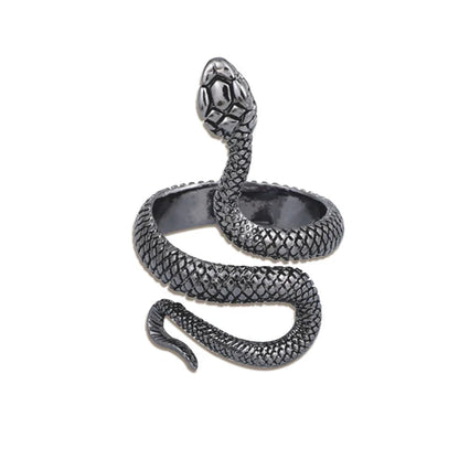 Vintage Silver Snake Ring for Men Handmade Jewelry Accessories Pendant